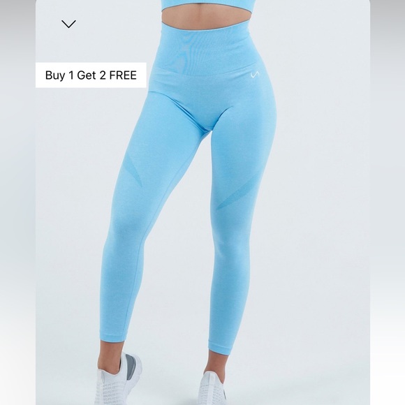 TLF React Seamless Gym Leggings, Navy Heather, size Small. New without tags. - Picture 1 of 9